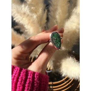 Кольцо True Stones, гранат, размер 19, зеленый