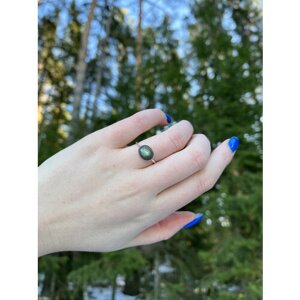 Кольцо True Stones, лабрадорит, размер 17, зеленый, синий