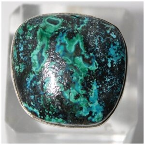 Кольцо True Stones, мельхиор, малахит, хризоколла, зеленый, голубой