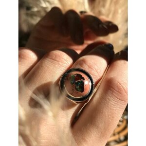 Кольцо True Stones, опал, размер 17.5, бежевый, коричневый