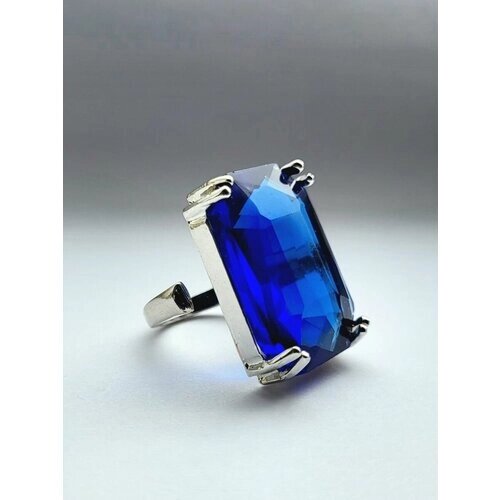 Кольцо ( Verba ), бижутерный сплав, кристалл, синий