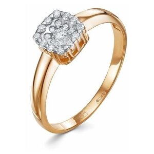 Кольцо Vesna jewelry красное золото, 585 проба, бриллиант, размер 17