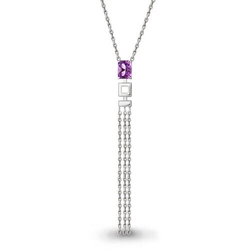 Колье Diamant online, серебро, 925 проба, аметист, длина 40 см.