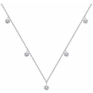 Колье Diamant online, серебро, 925 проба, фианит, длина 42 см.