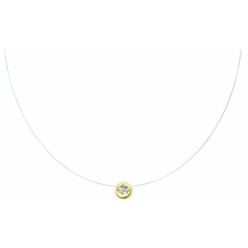 Колье Diamant online, золото, 585 проба, фианит, длина 42 см., бесцветный