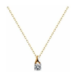 Колье Diamant online, золото, 585 проба, фианит, длина 45 см.