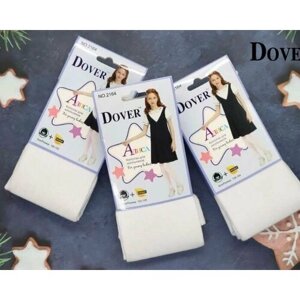 Колготки Dover для девочек, классические, без шортиков, размер 122-128, белый