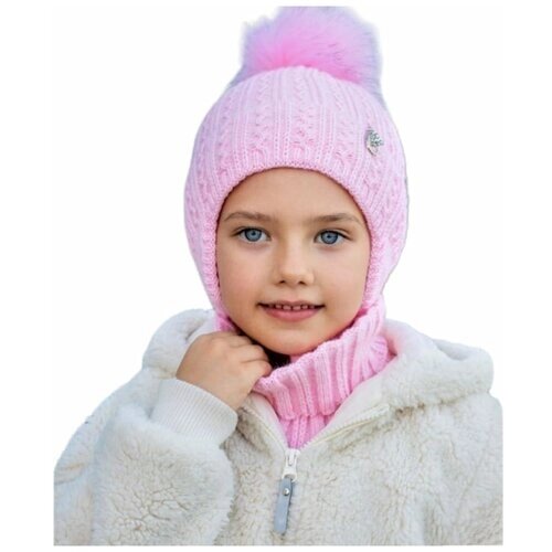 Комплект бини для девочек демисезонный, размер 41-44, розовый