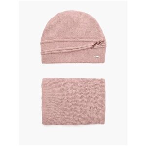Комплект бини Landre зимний, ангора, подкладка, размер 56-59, розовый