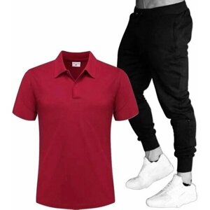 Комплект , брюки, футболка, размер 52, бордовый