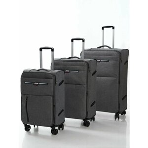 Комплект чемоданов Leegi 31644, текстиль, размер M, серый