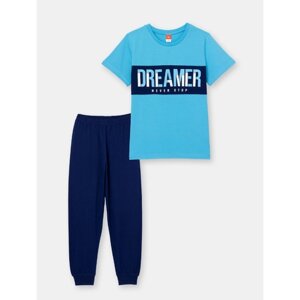 Комплект cherubino, брюки, футболка, размер 48, голубой