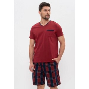 Комплект CLEO, шорты, футболка, карманы, размер 48, бордовый