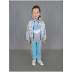 Комплект для девочки Ромашки 2-5 лет, MDM MiDiMOD GOLD, размер 110-116, цвет голубой