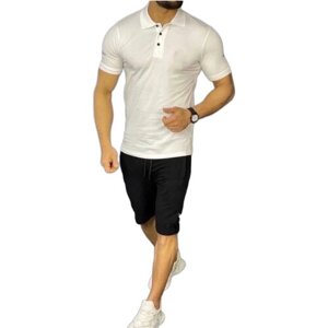 Комплект , футболка, шорты, размер 52, белый
