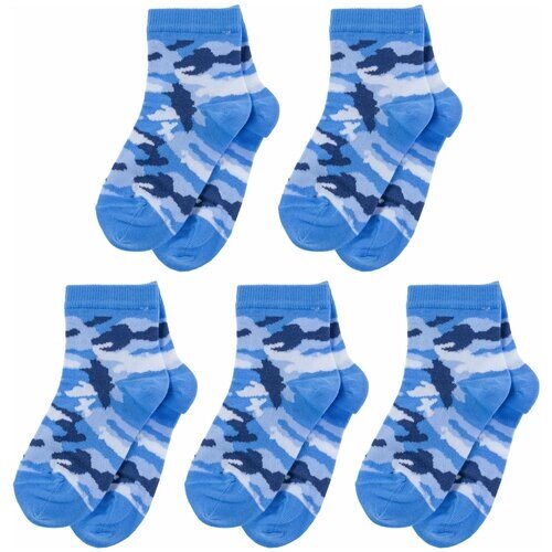 Комплект из 5 пар детских носков LORENZLine голубые, размер 10-12