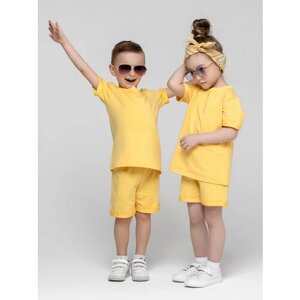 Комплект одежды Ardirose детский, футболка и шорты, повседневный стиль, трикотажный, размер 92, желтый