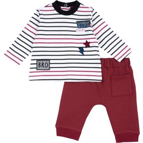 Комплект одежды Chicco для мальчиков, лонгслив и брюки, размер 80, мультиколор