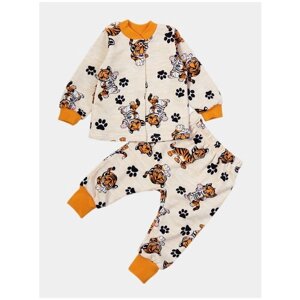Комплект одежды для малыша с начесом (кофточка и штанишки) Совенок Дона