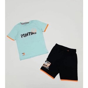 Комплект одежды Dominik для мальчиков, шорты и футболка, повседневный стиль, размер 92, голубой
