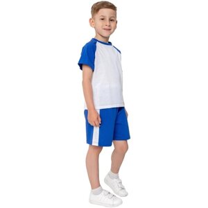 Комплект одежды GolD для мальчиков, футболка и шорты, спортивный стиль, размер 92, белый, синий