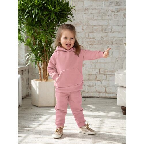 Комплект одежды ИвБэби для девочек, брюки и толстовка, спортивный стиль, размер 80/48, розовый