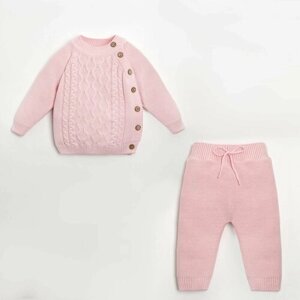 Комплект одежды Крошка Я детский, джемпер и брюки, повседневный стиль, размер 44, розовый