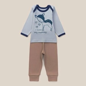 Комплект одежды Lemive для мальчиков, брюки и футболка, повседневный стиль, размер 24-74, коричневый, серый