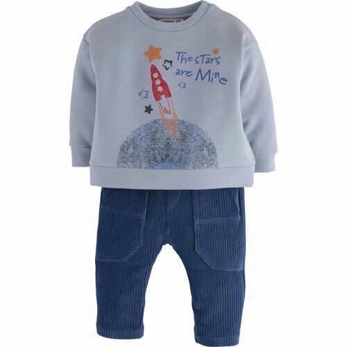 Комплект одежды mamino для мальчиков, брюки и свитшот, размер 62/40, голубой