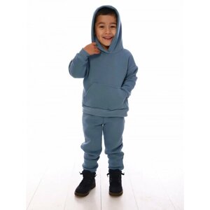 Комплект одежды Милаша детский, брюки и толстовка, повседневный стиль, размер 86, голубой, серый