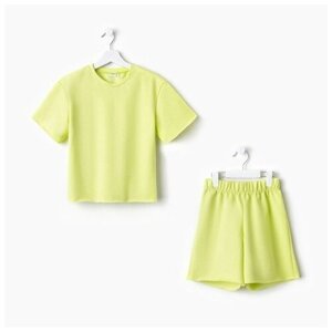 Комплект одежды Minaku, футболка и шорты, повседневный стиль, размер 122, желтый