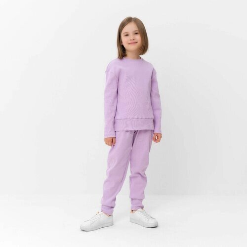 Комплект одежды Minaku, свитшот и брюки, повседневный стиль, размер 34, фиолетовый