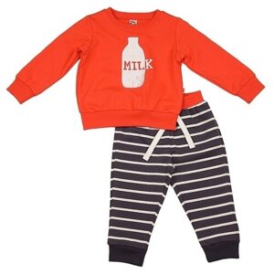 Комплект одежды Mini Maxi для девочек, легинсы и футболка и брюки и джемпер, повседневный стиль, размер 92, красный