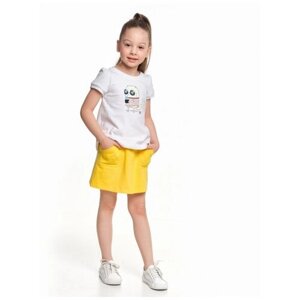 Комплект одежды Mini Maxi для девочек, легинсы и футболка, повседневный стиль, размер 80, белый