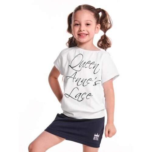 Комплект одежды Mini Maxi для девочек, легинсы и футболка, повседневный стиль, размер 92, белый