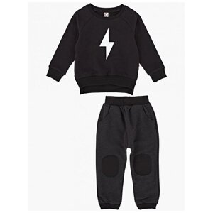 Комплект одежды Mini Maxi для мальчиков, брюки и свитшот, повседневный стиль, размер 80, черный