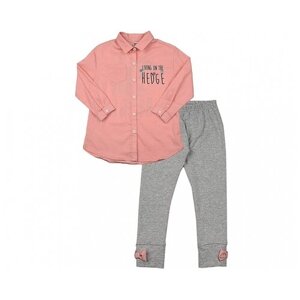 Комплект одежды Mini Maxi, повседневный стиль, размер 116, розовый, серый