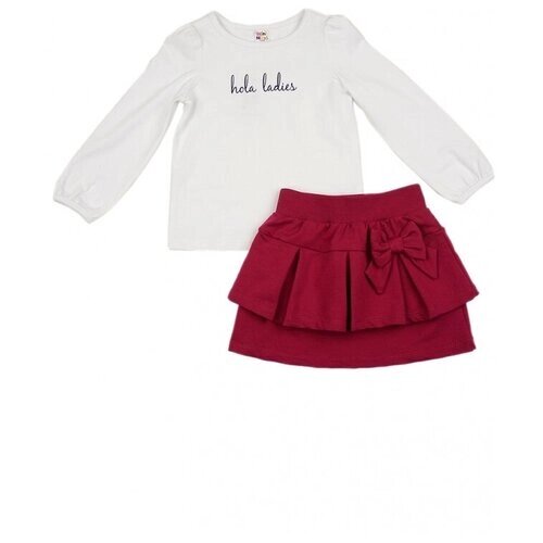 Комплект одежды Mini Maxi, повседневный стиль, размер 98, красный, белый
