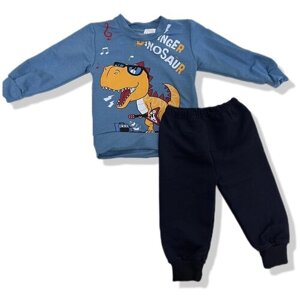 Комплект одежды NAS BEBE для мальчиков, джемпер и брюки, размер 68, черный, синий