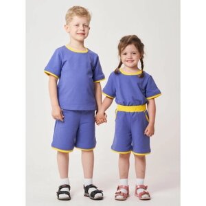 Комплект одежды Промдизайн детский, шорты и футболка, повседневный стиль, размер 86/92, синий