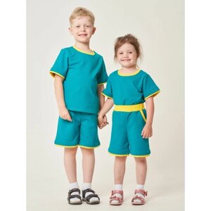 Комплект одежды Промдизайн детский, шорты и футболка, повседневный стиль, размер 86/92, зеленый