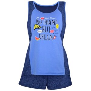 Комплект одежды РиД - Родители и Дети, майка и шорты, повседневный стиль, размер 122-128, синий
