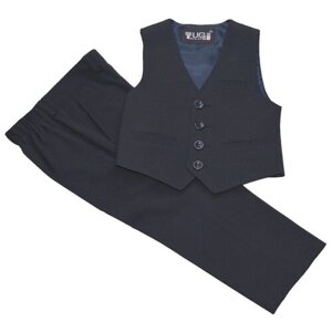 Комплект одежды TUGI для мальчиков, брюки и жилет, нарядный стиль, карманы, размер 80, синий