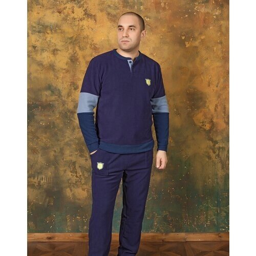 Комплект Renato Balestra, брюки, лонгслив, трикотажная, размер xxl, синий