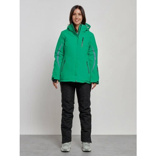Комплект с полукомбинезоном MTFORCE для сноубординга, зимний, силуэт прямой, карманы, карман для ски-пасса, подкладка, капюшон, мембранный, утепленный, водонепроницаемый, размер XL, зеленый