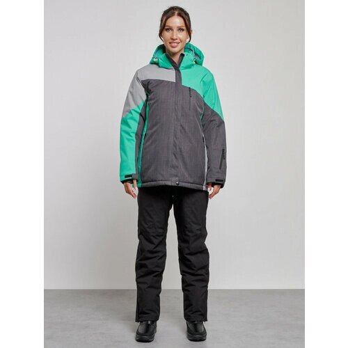 Комплект с полукомбинезоном MTFORCE, зимний, силуэт прямой, карманы, карман для ски-пасса, подкладка, капюшон, мембранный, утепленный, водонепроницаемый, размер 3XL, зеленый