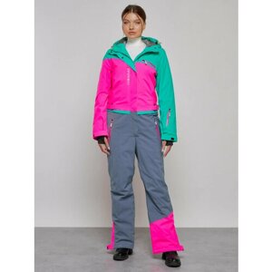Комплект с полукомбинезоном MTFORCE, зимний, силуэт прямой, карманы, карман для ски-пасса, подкладка, капюшон, мембранный, утепленный, водонепроницаемый, размер L, зеленый
