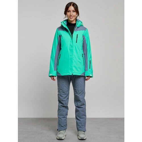 Комплект с полукомбинезоном MTFORCE, зимний, силуэт прямой, карманы, карман для ски-пасса, подкладка, капюшон, мембранный, утепленный, водонепроницаемый, размер S, зеленый