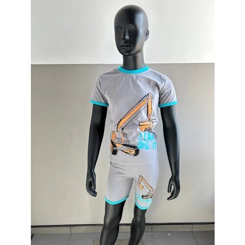 Комплект (шорты и футболка) для мальчика, цвет серый рост 104