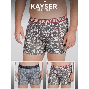 Комплект трусов боксеры Kayser, средняя посадка, плоские швы, размер 48, мультиколор, 2 шт.